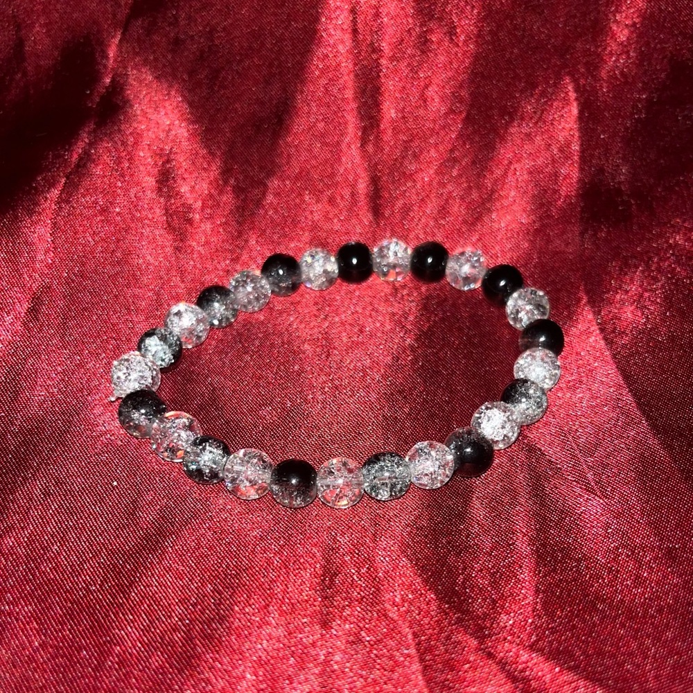 Glass Beaded Bracelets (Black & White)